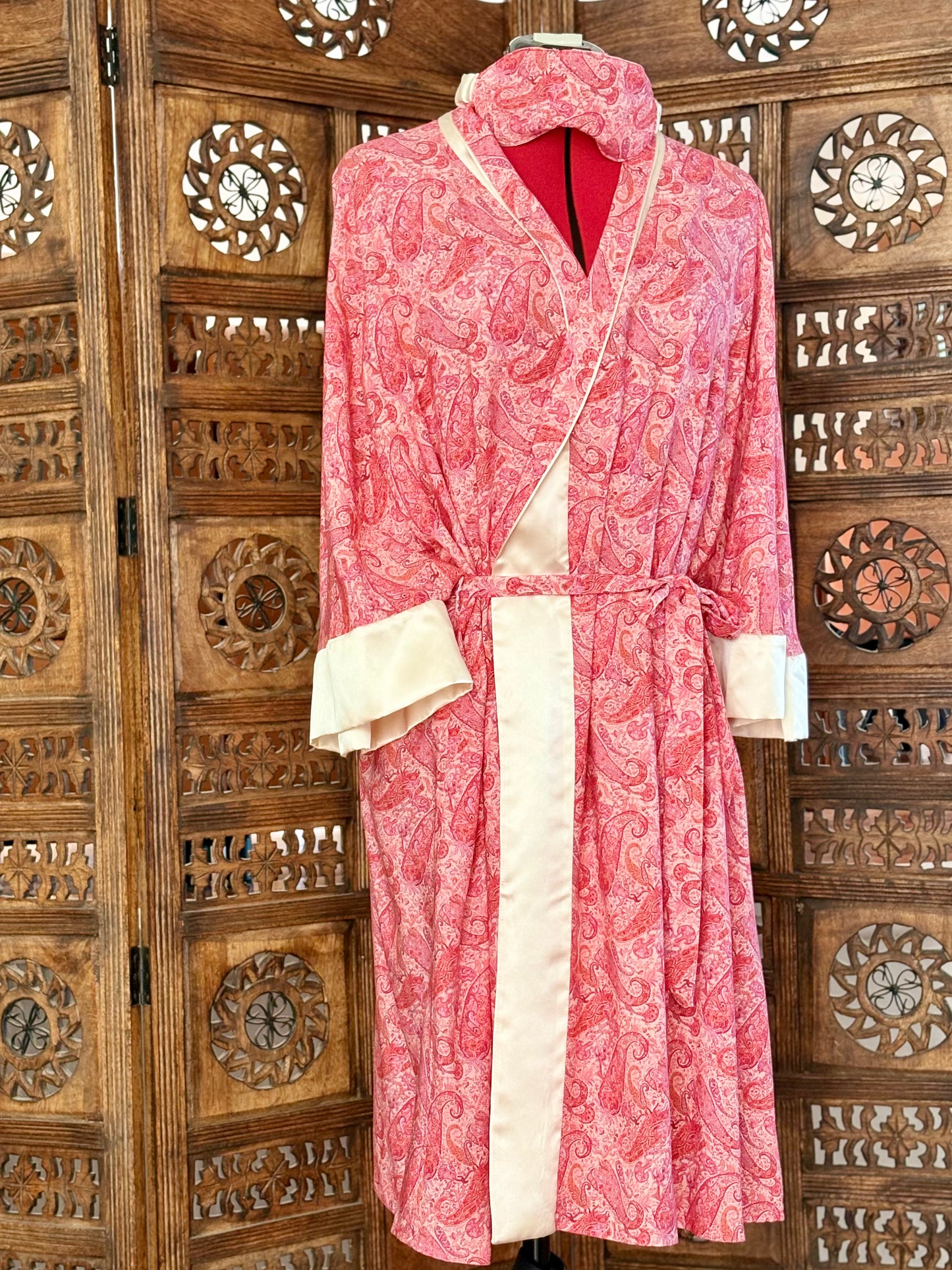 Luxe Robe and Sleep Mask - Pink Paisley