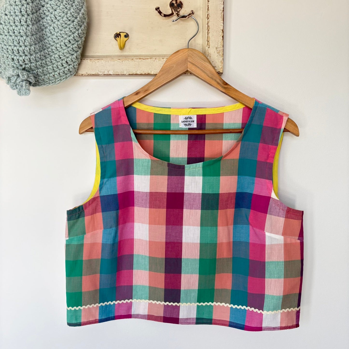 One of a Kind Ric Rac Tank Top - Rainbow Gingham - Size 10