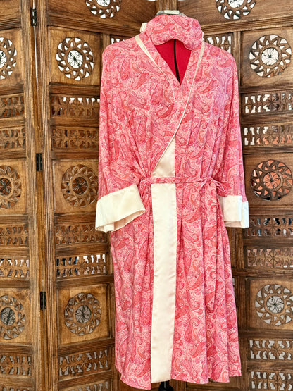 Luxe Robe and Sleep Mask - Pink Paisley