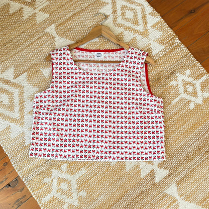 One of a Kind Ric Rac Tank Top - Red Rooster Weathervane - Size 12