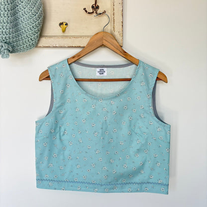 One of a Kind Ric Rac Tank Top - Liberty Print Aqua - Size 8