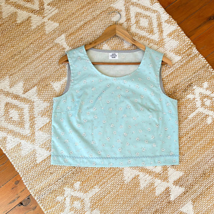 One of a Kind Ric Rac Tank Top - Liberty Print Aqua - Size 8