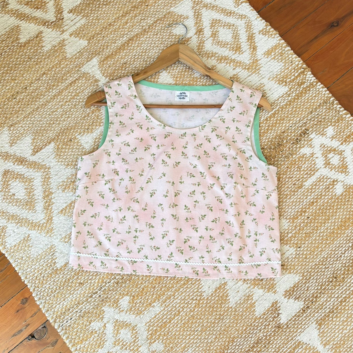 One of a Kind Tank Top - Pink Ditsy Floral - Size 8