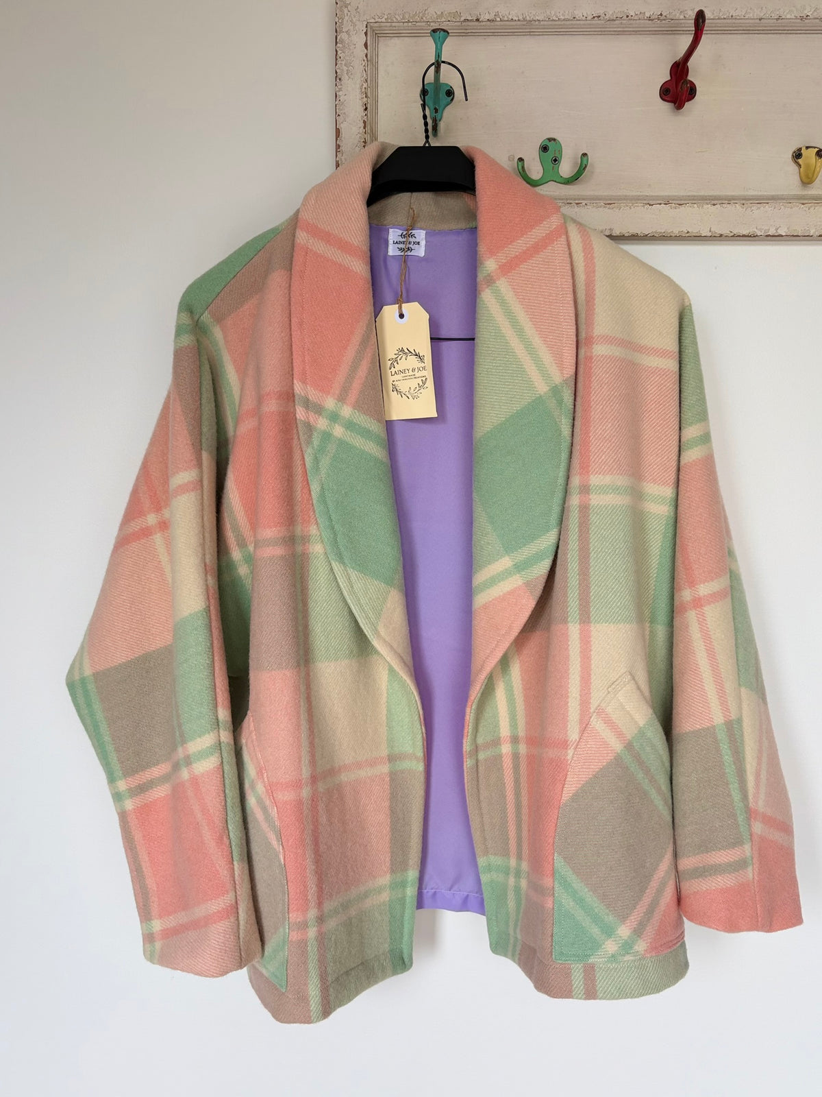 One of a Kind Blanket Coat – Pastel Wool – Size 16-18