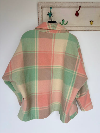 One of a Kind Blanket Coat – Pastel Wool – Size 16-18