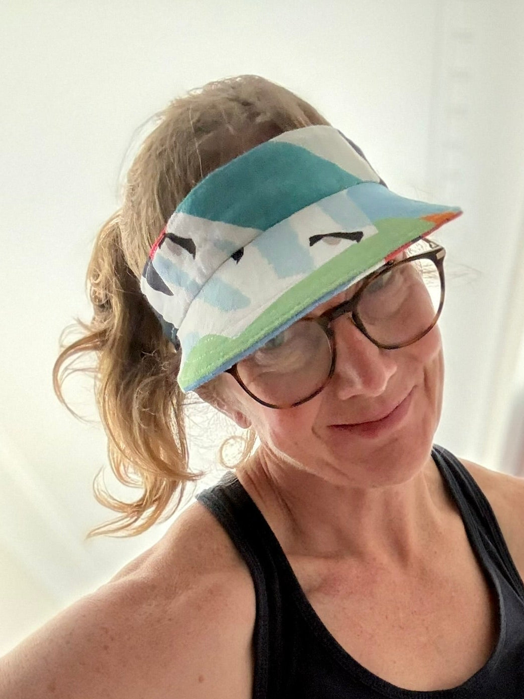 One of a Kind Sun Visor - Seaside Abstract