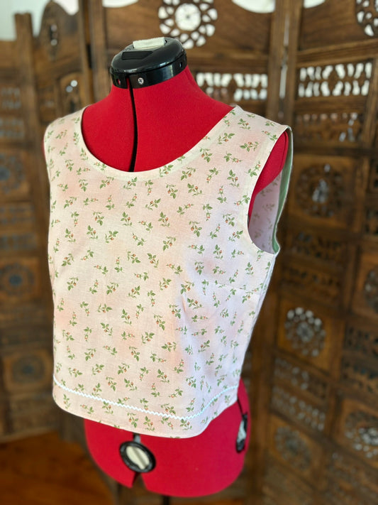 One of a Kind Tank Top - Pink Ditsy Floral - Size 8