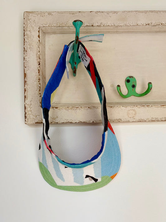 One of a Kind Sun Visor - Seaside Abstract